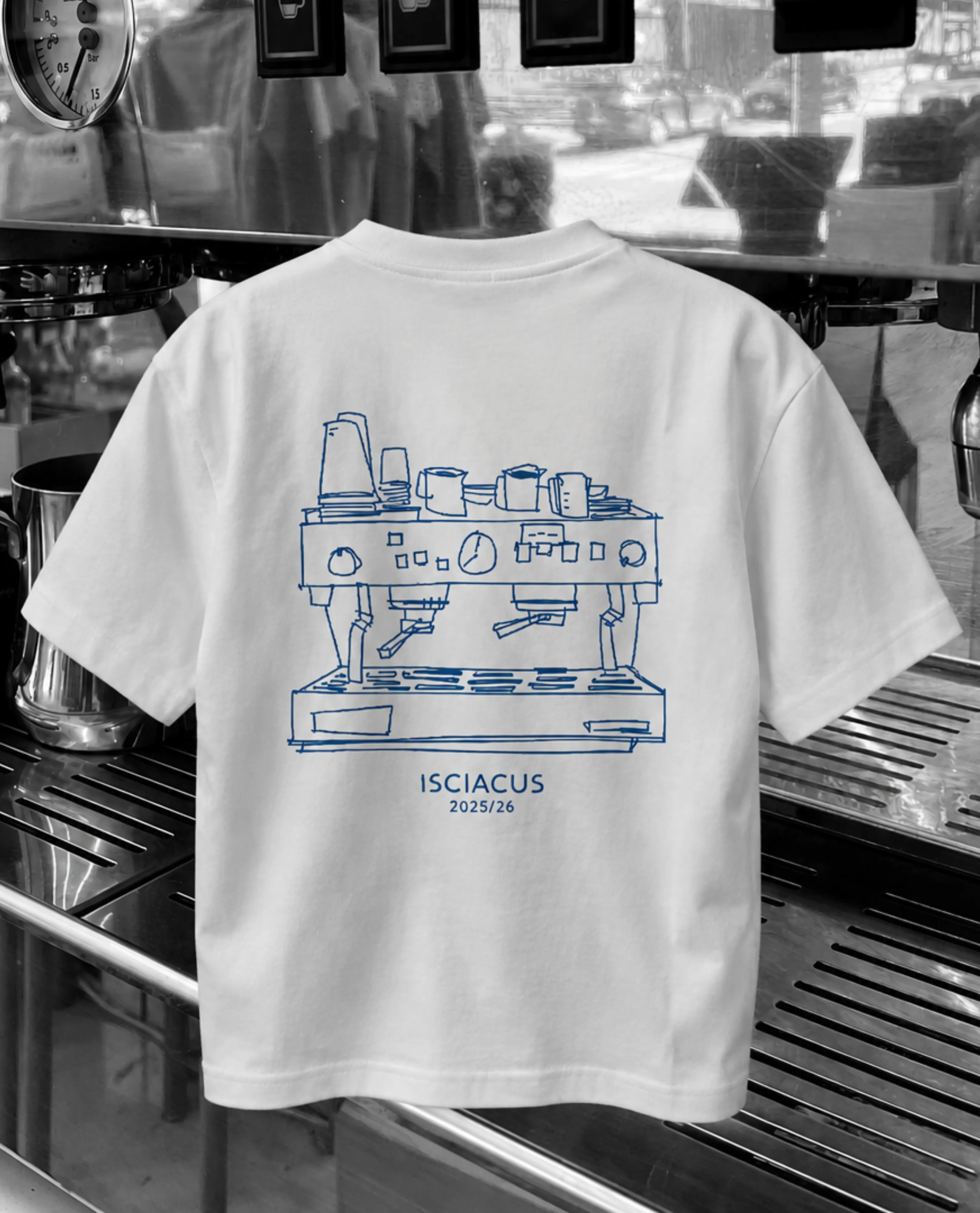 Illustration appliquée sur un tee-shirt pour un café