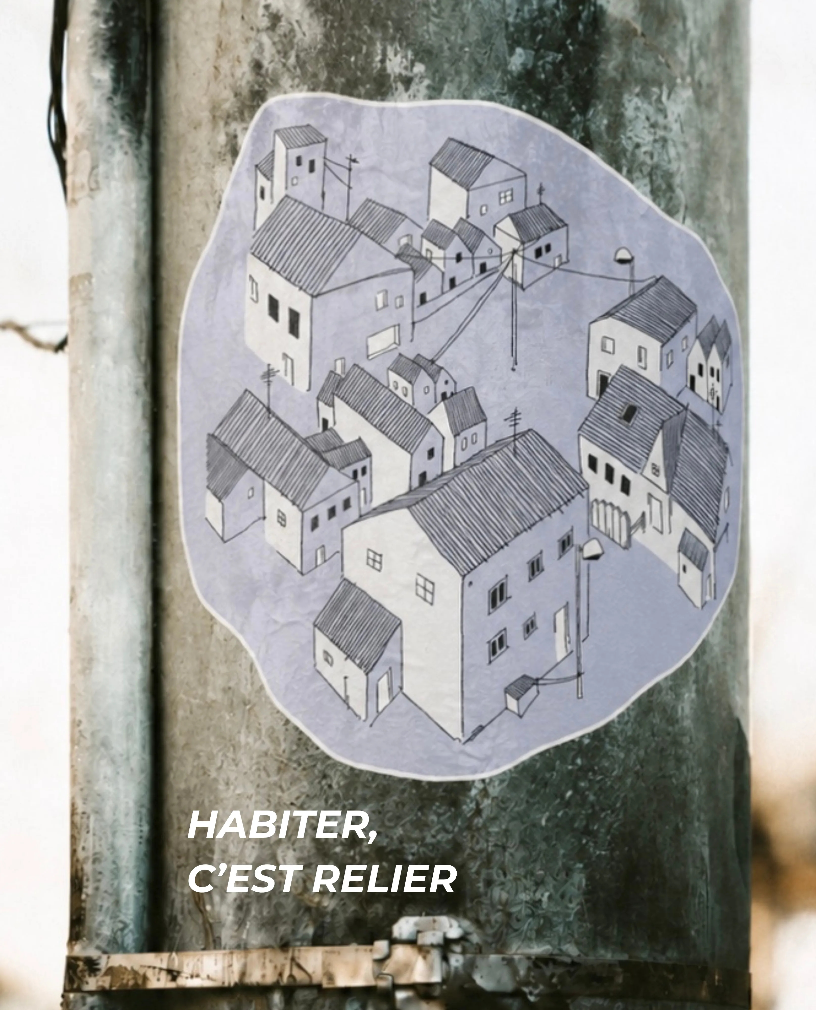 Illustration architecturale appliquée sur une affiche