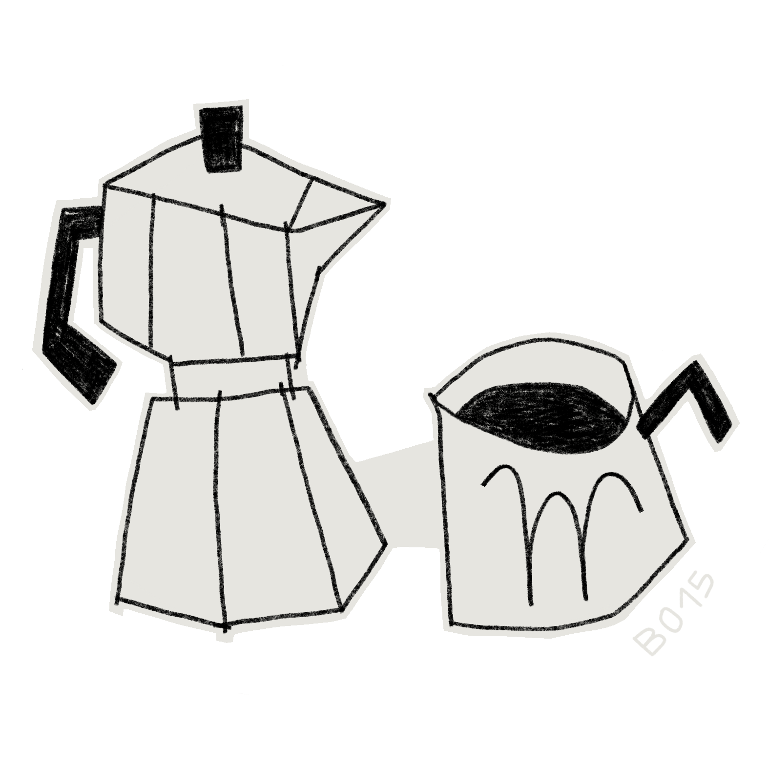 cafetière italienne et sa tasse